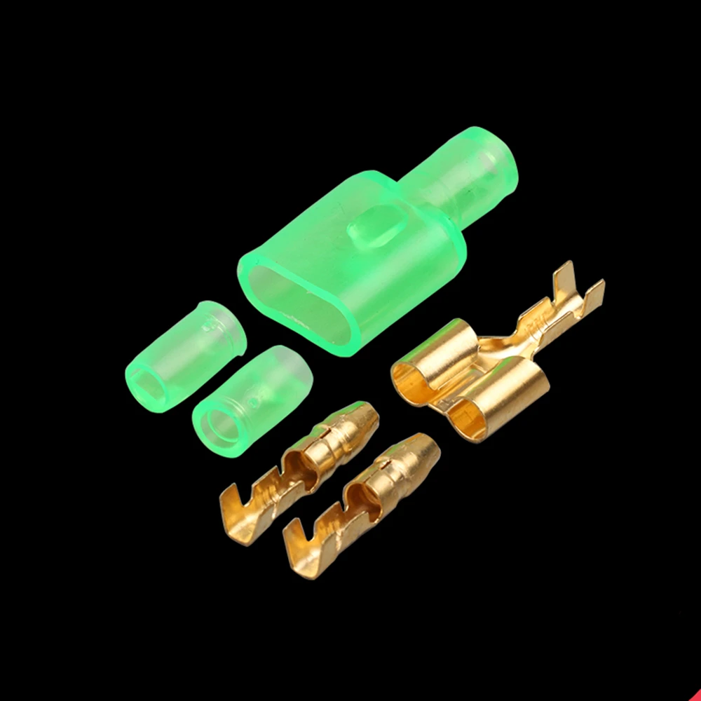 10/20/50 комплекти 4,0 куршум терминал авто електрически проводник жак диаметър 4 мм Мъжки + Женски 1: 2 Зелен