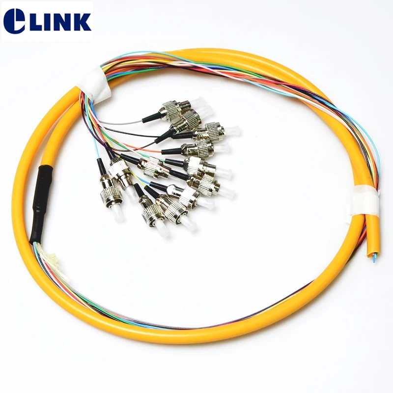 2 елемента 12 цветни греда ФК опашка 1,5 мтр SM 9/125 хм оптичен кабел с жълто външна обвивка A клас на върха завод ELINK