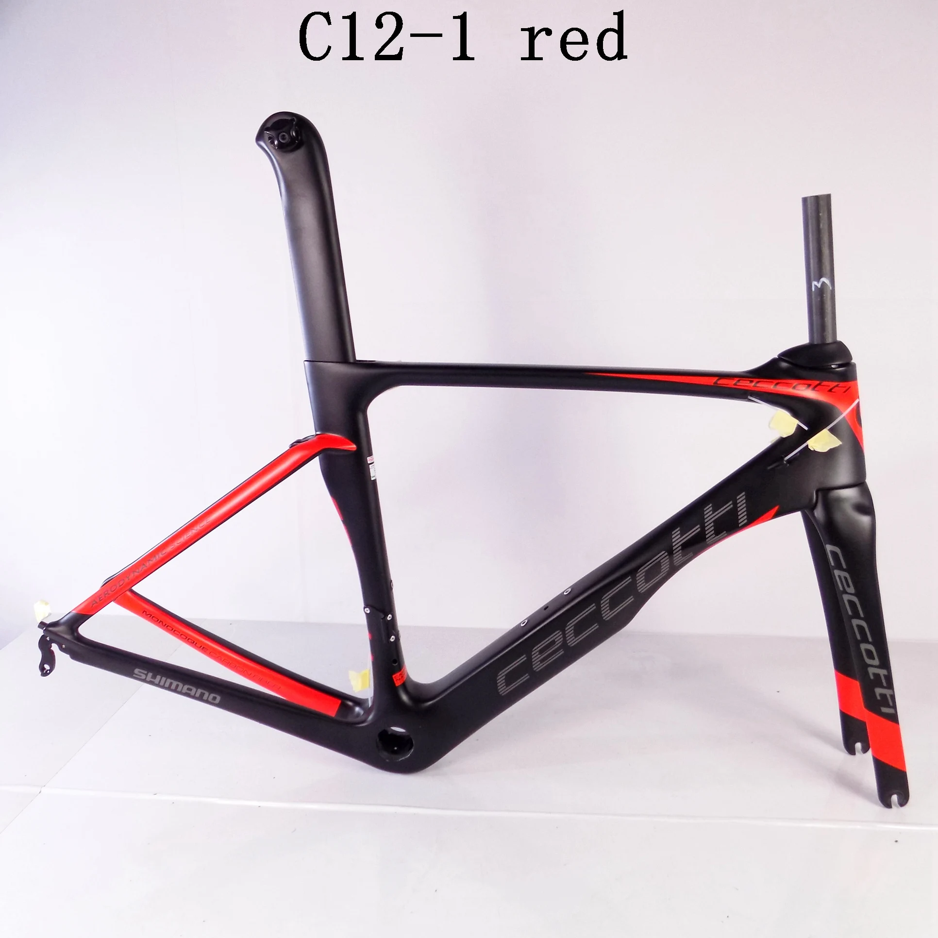 2018 нова велосипедна рамка от въглеродни влакна пътен под наем Ceccotti c12-1red /бял T1000 Carbon 700C колела