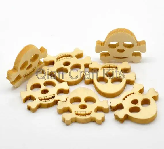 400 бр. Албум за изрезки от: Дървена пуговица с черепа, 23 мм, две дупки, копчета за Хелоуин, Пиратски копчета, голяма дървена пуговица с черепа, Скелет
