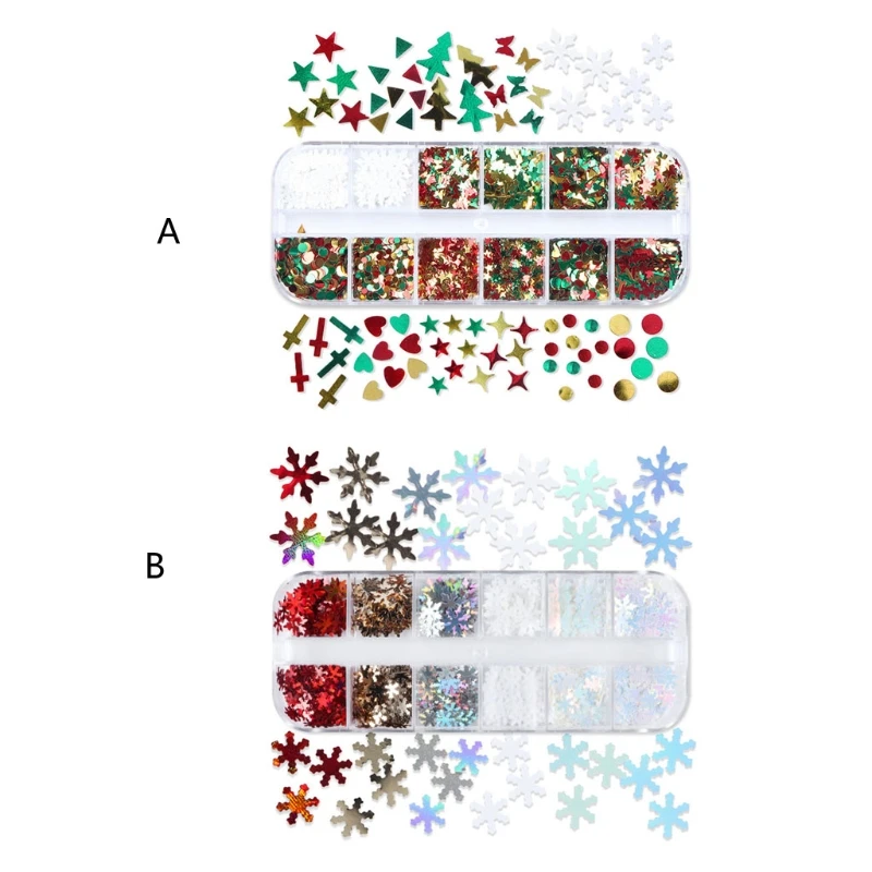L5YA 1 Комплект Коледни Искри за Нокти, Декоративна Играчка за Деца и Възрастни с Коледен Дизайн, Премахва Натиска Изображение 2 