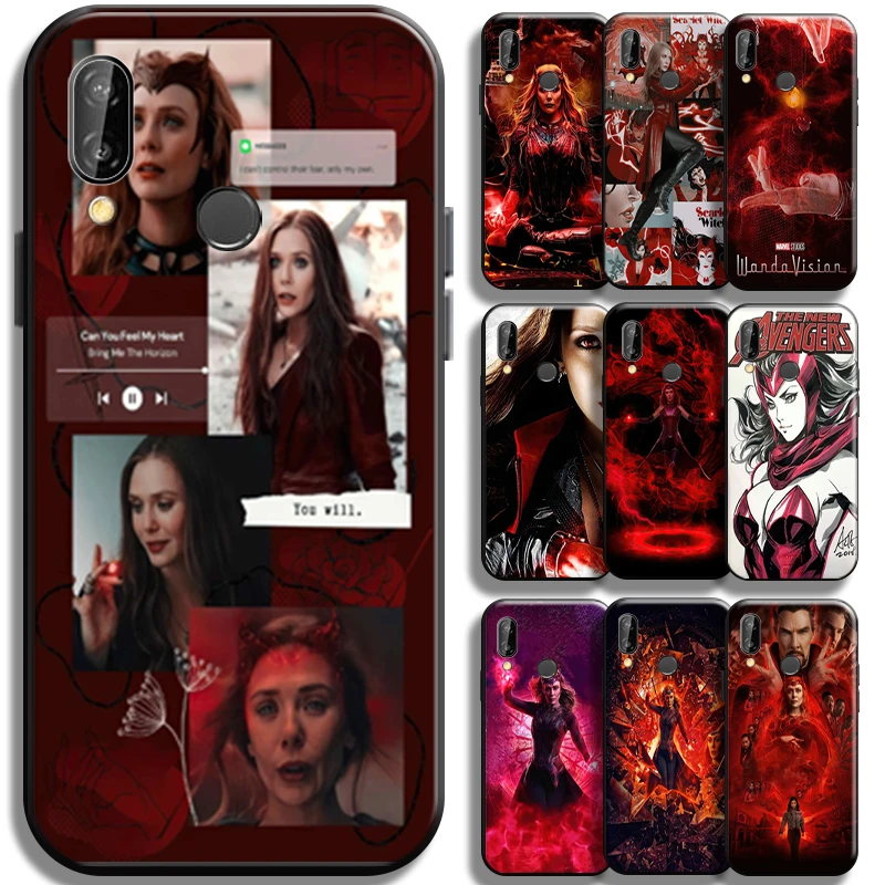 Marvel Отмъстителите Scarlet Witch Калъф За Телефон Huawei P20 Pro P20 Lite Рамка във Формата На Миди Течен Силиций Седалките TPU Калъф на Корпуса Черен