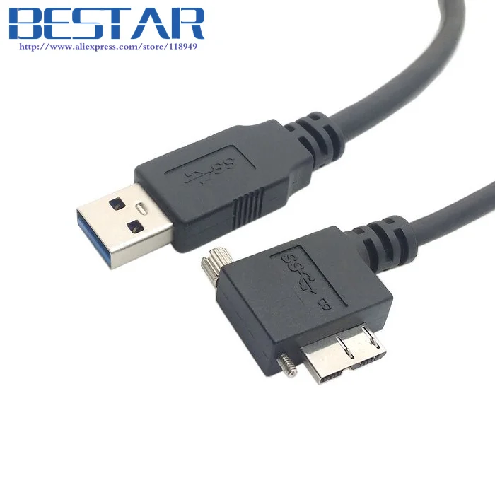 USB3.0 USB 3.0 A Plug Micro B Кабел с ляв ъгъл на наклон 90 градуса определящи винтове за Nikon D800 D800E D810 16 фута 5 м