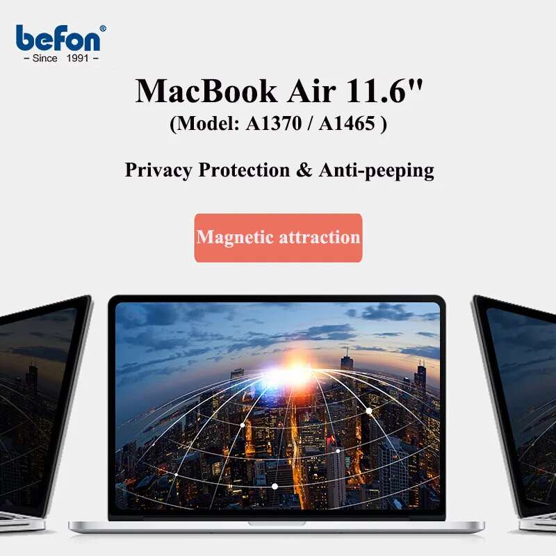 befon Филтър за Поверителност на Екрана Защитно фолио за MacBook air 11,6 инча A1370/A1465 Анти-Подглядывающий Лаптоп Екран на Лаптоп Изображение 0 