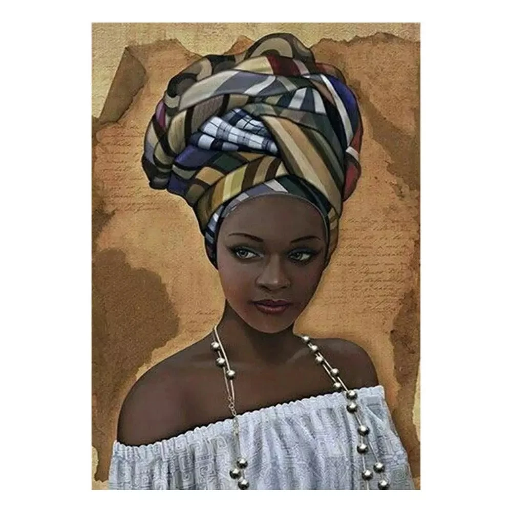 Африканска жена шаблон 5D DIY пълен диамант кръстат бод диамантена мозайка декорация на дома