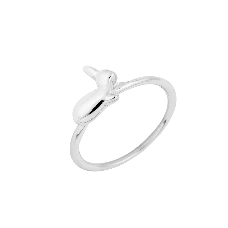 Безплатна доставка, 10 бр/много, много хубаво малко пръстен във формата на зайче златен/розово-златист цвят, сладко пръстен на пръста си със заек JZ106