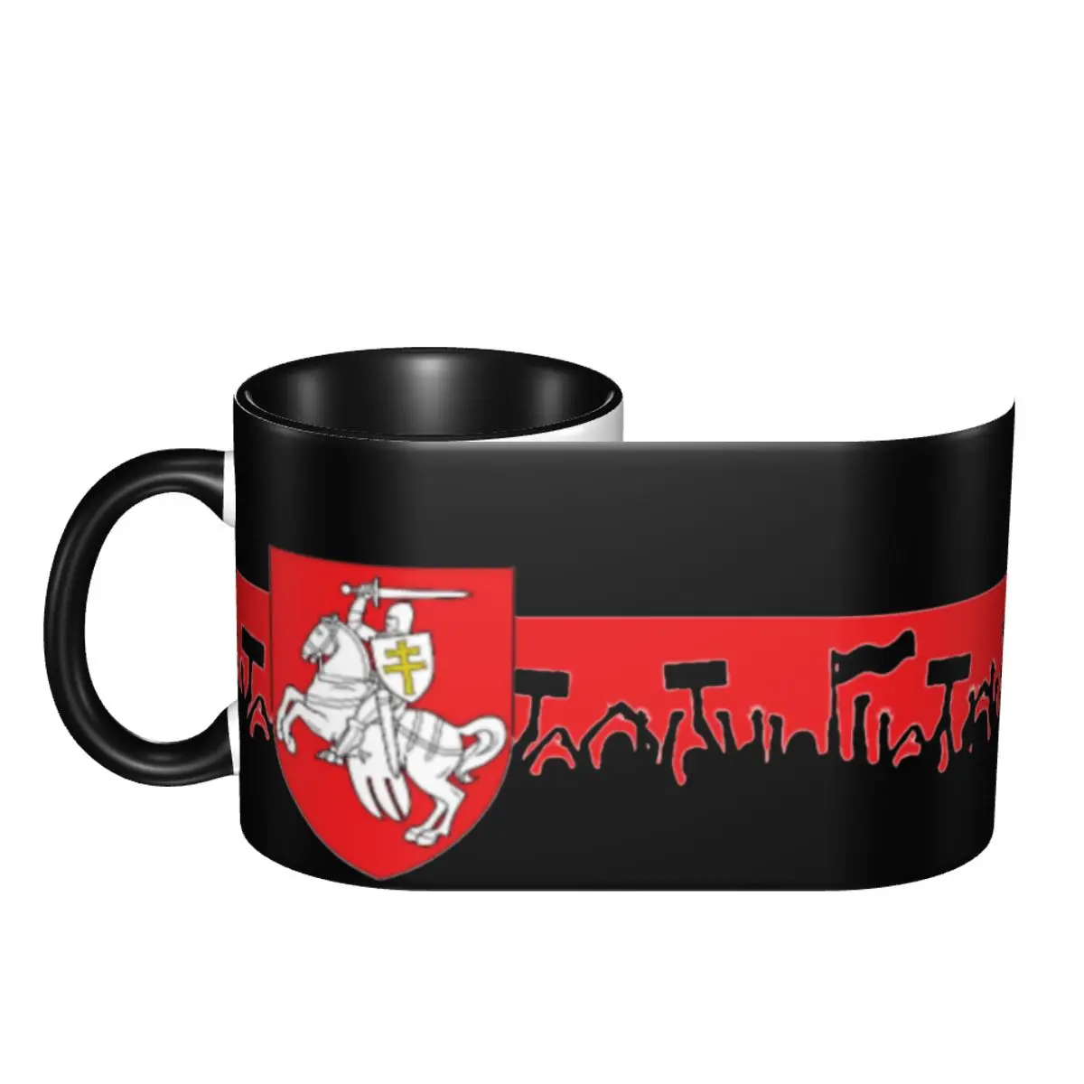 Беларус Гони Бяло и Червено / Бяло Знаме 2 Уникални Чаши Чаши Чаши С Принтом R299 Хумор Графични млечни чаши