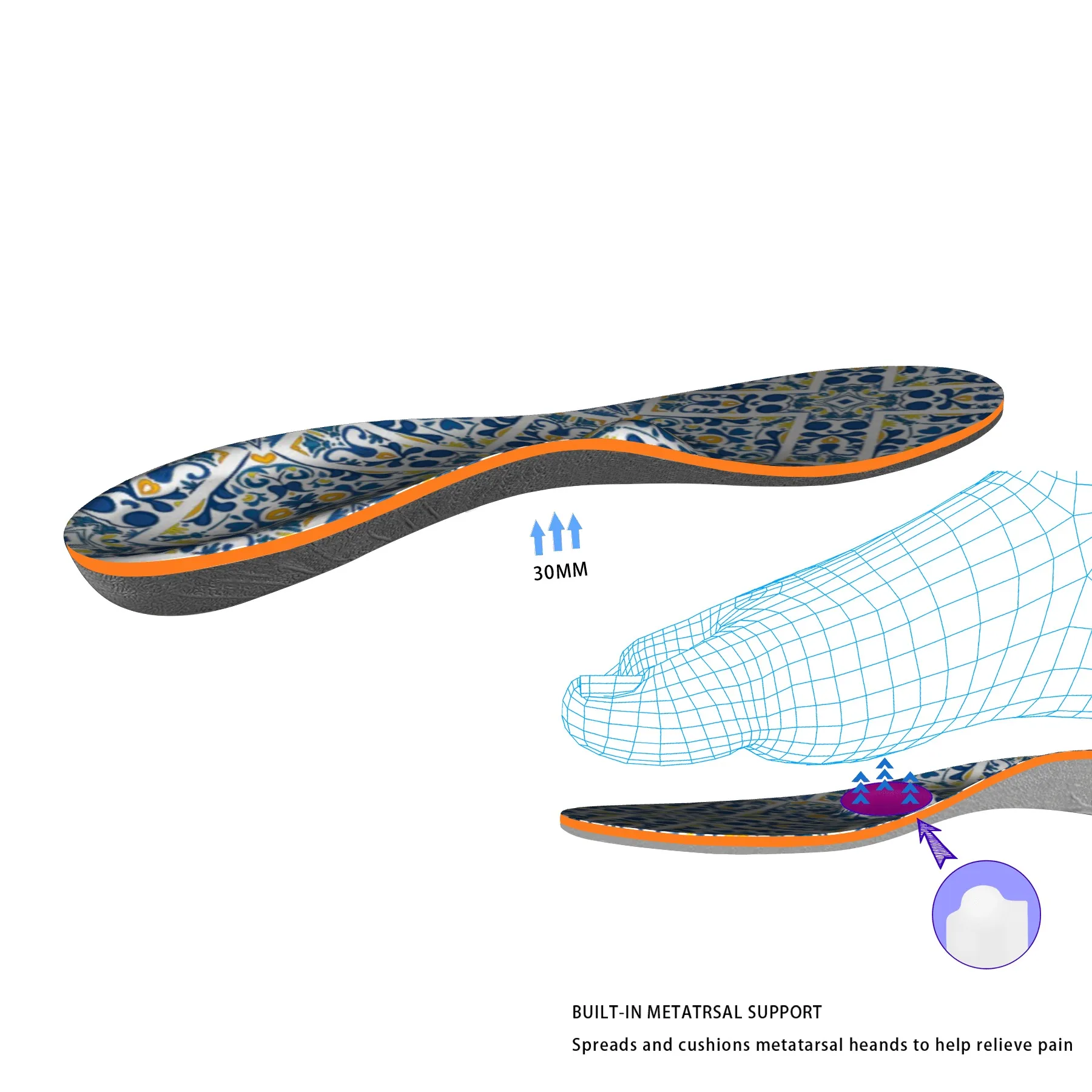 Идеална Стелки, Подпомага движението на кръвта В Краката Военна Подготовка на EVA Спортна Стелка на Мъжки Обувки Изображение 3 