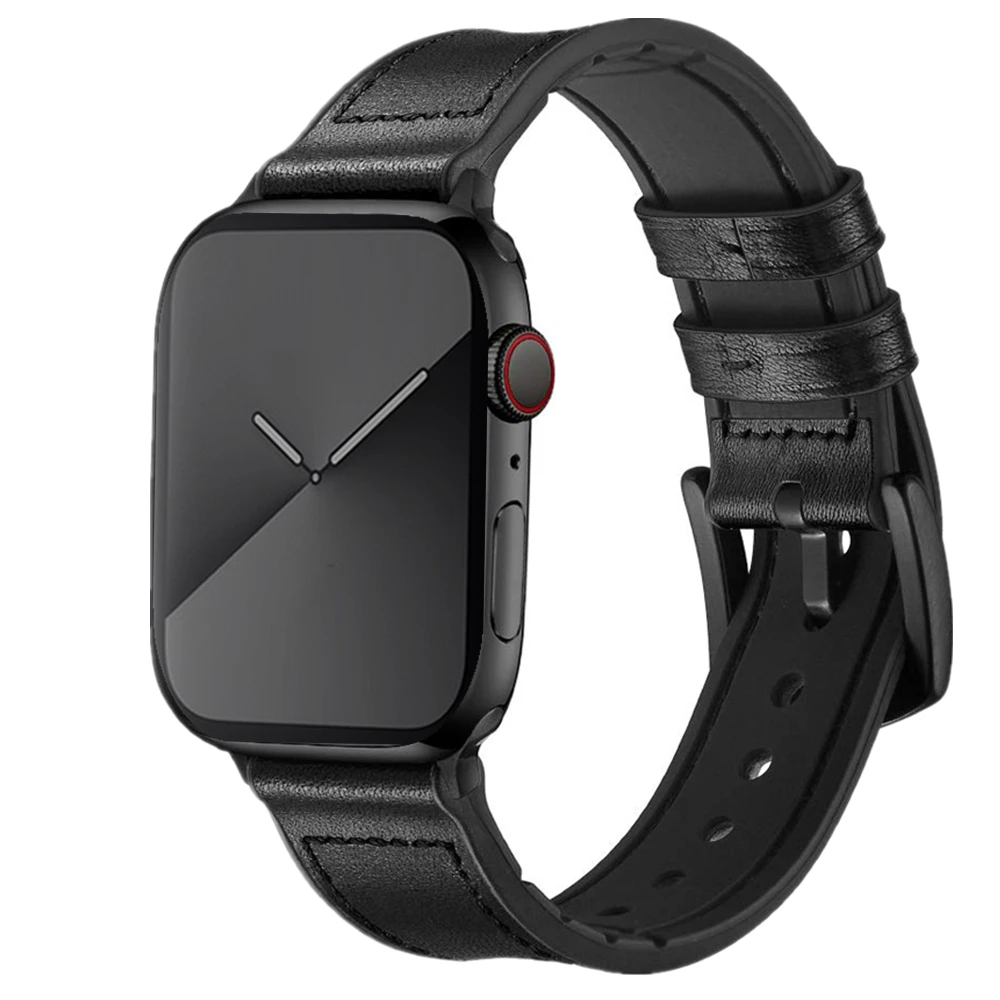 Кожена каишка, Съвместима за Apple Watch 44 мм 42 мм, Взаимозаменяеми каишка за iwatch Wristband Belt Series 5 4 3 2 correa 38 40 мм
