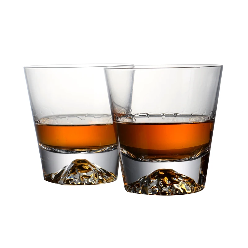 Комплект от 2 чаши за уиски с тежка основа обем 250 мл, безоловен кристал екологично чиста чаша за уиски с подарък за парти в бар 8,5 унции