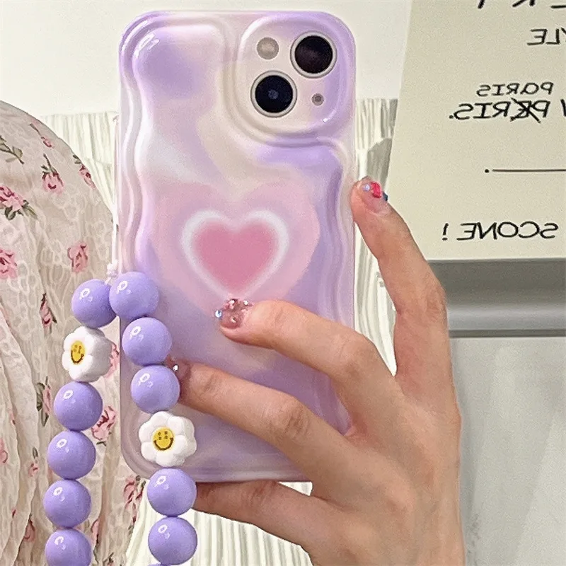 Многослоен Розов Калъф За Телефон Love Heart За iPhone 11 13 12 Pro Max Mini X XR XS Виолетово-Розово Защитен Калъф