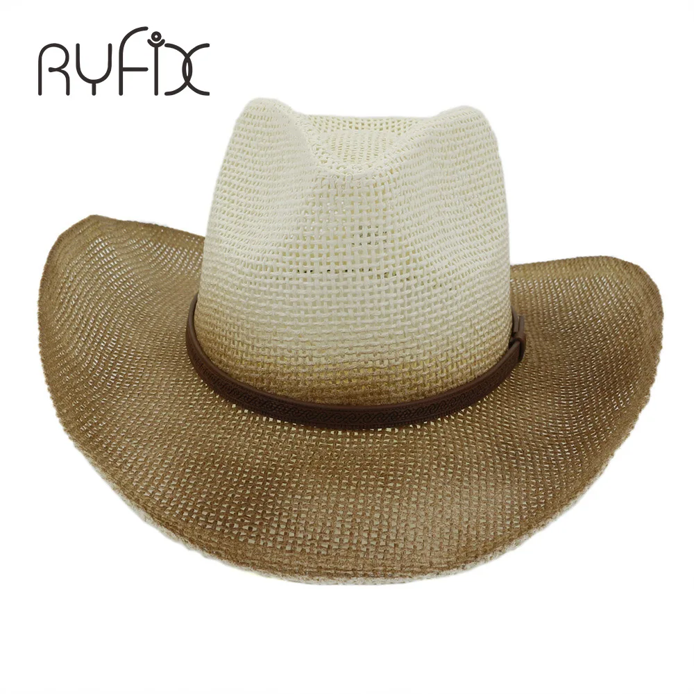 Модерен стилен каубойски сламени шапки за мъже и жени, слънчеви шапки за отдих на открито, слънчеви шапки HA44
