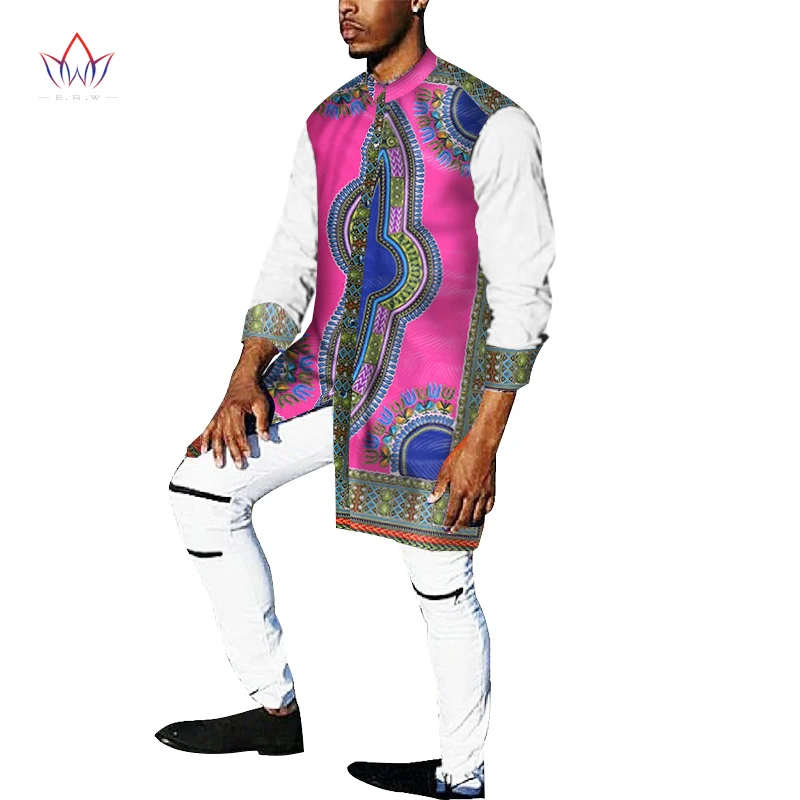 Мъжки Африкански Дрехи 2021 Есен Нова Мода Мъжка Тренч С Принтом на Африканския Восък Палто С Качулка Индивидуална традиционно облекло WYN161 Изображение 4 