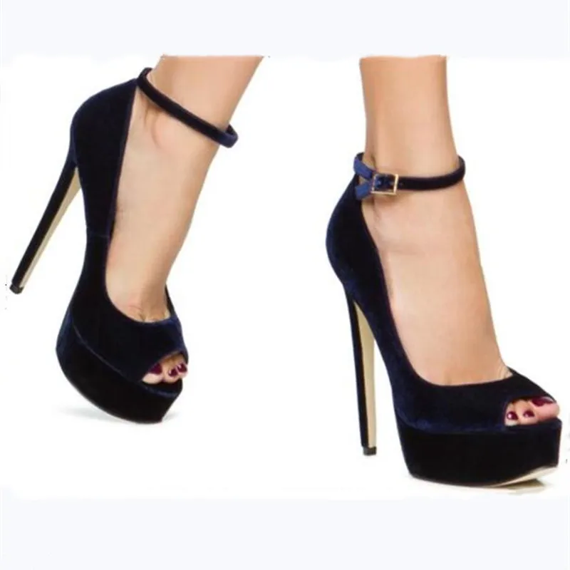 Обувки SHOFOO, модни обувки, блестяща коприна велур, обувки на висок ток около 14,5 см, обувки с рибено уста, сватбени и банкетни обувки. Изображение 0 