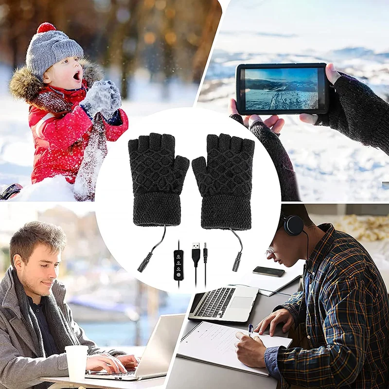 Ръкавици с Топъл USB, Унисекс, Зимни Ръкавици, Топли Ръкавици За Отопление на Помещения Или на улицата, Топли Ръкавици Изображение 5 