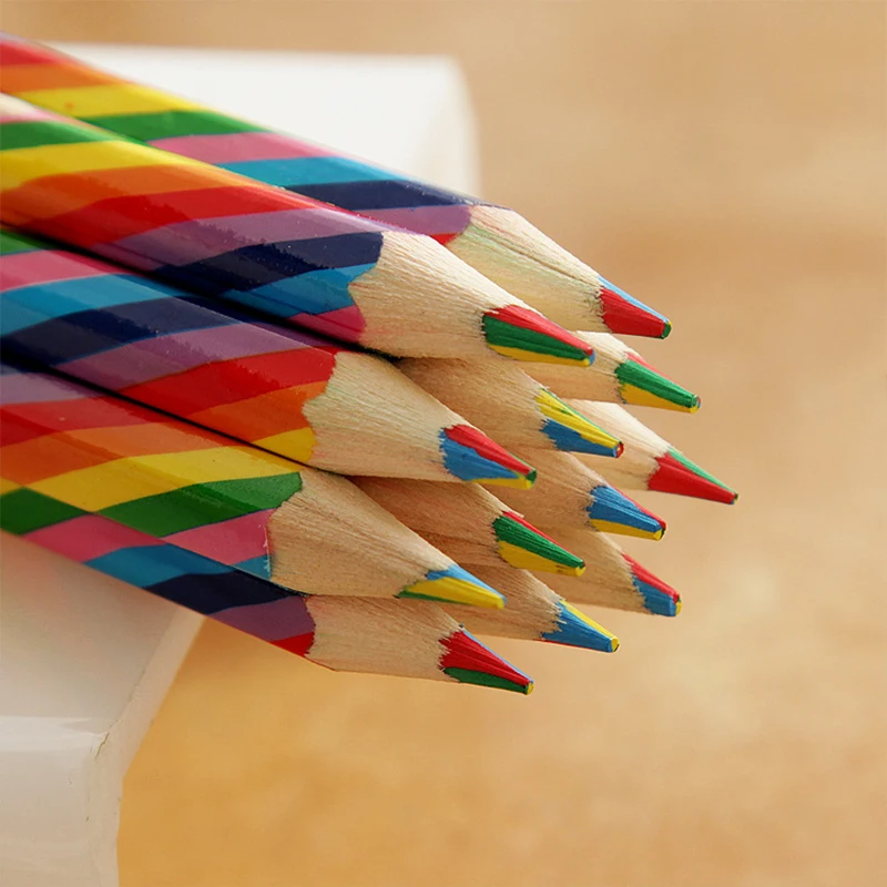бр./опаковане. Kawaii 4 Цвята Концентрични Преливащи се цветове Моливи, Цветни Моливи Набор от Художествени Ученически Пособия за Рисуване на Графити
