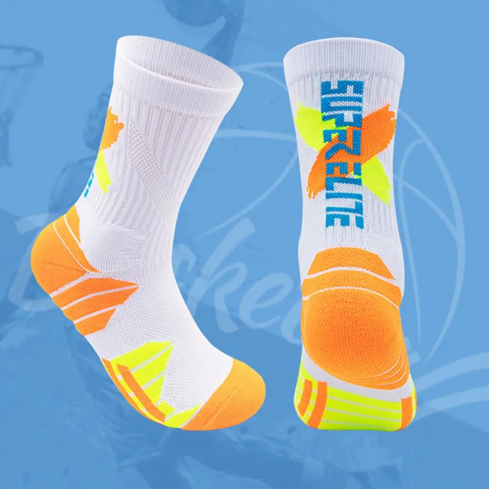 1 Чифт Меки Дълги Чорапи Износоустойчиви мини Футболни чорапи със средна дължина, Абсорбиращи потта Баскетболни Чорапи