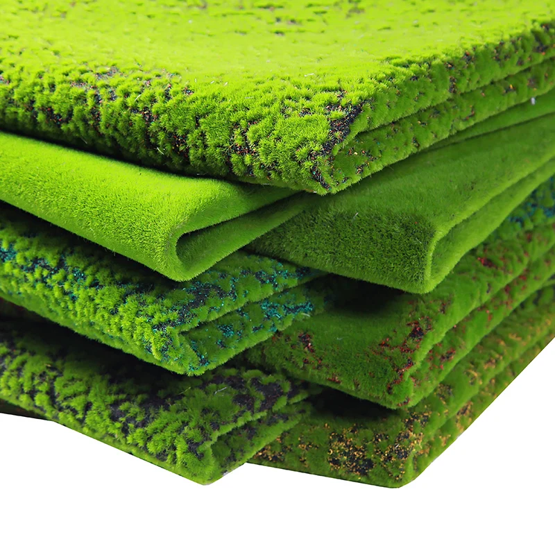 1 см * 1 см Имитация на мъх мъх на жемчужном кърпи памук фалшив тревата микро пейзаж зелено растение декоративен бонсай