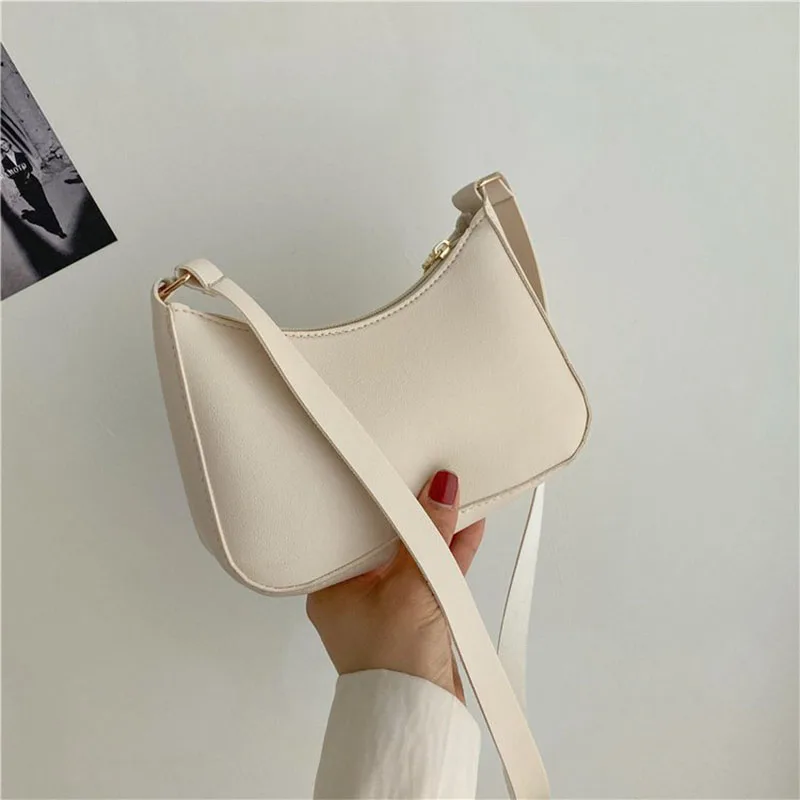 2022 Нови Дамски Модни чанти в ретро стил, Однотонная Чанта на рамото, Изкуствена Кожа, Ежедневни дамски чанта-скитник, Подмышечная чанта Изображение 3 