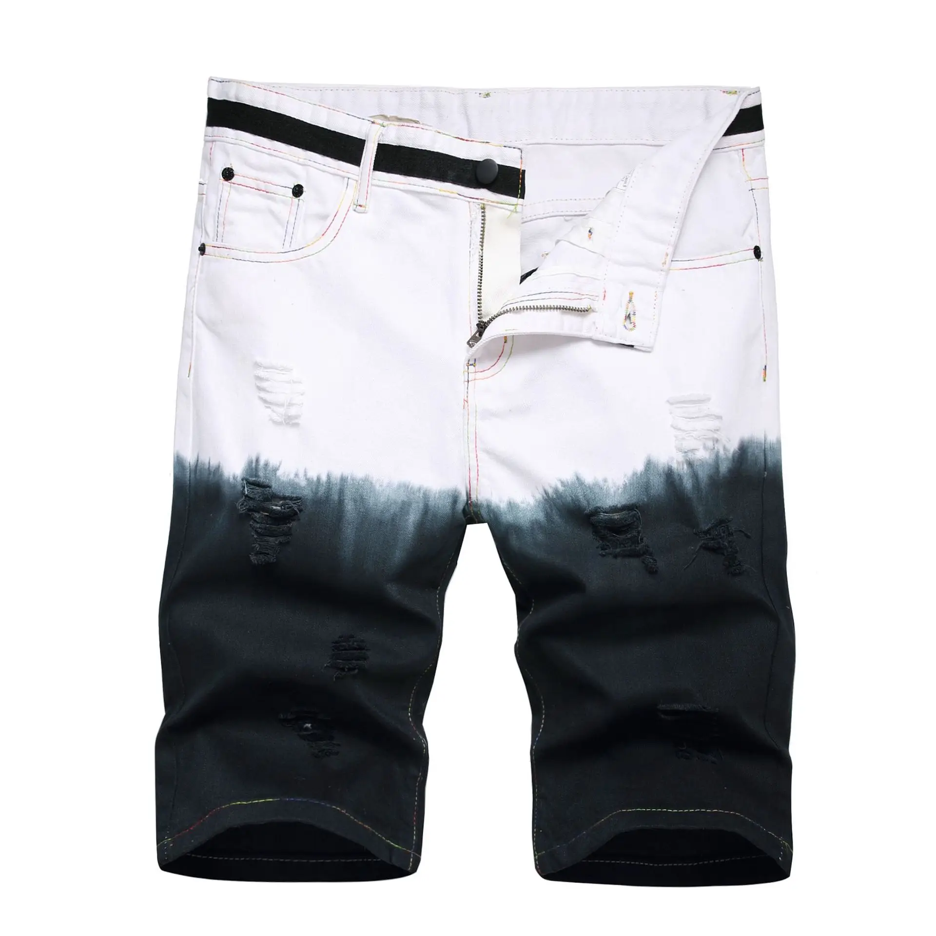 2023 Мъжки Оригиналната Мода Индивидуалност Градиентный Цвят Окачени Рисувани Дънкови Панталони Изображение 0 