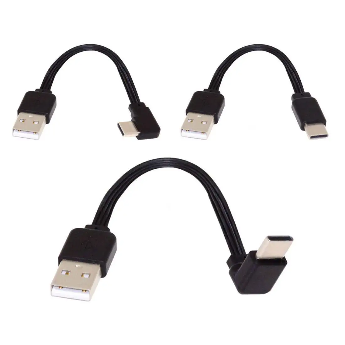 3 бр./лот 13 см USB 2.0 Type-A Включете USB-C Type-C Включете Ъгъл на Предаване на Данни Плосък Тънък Гъвкав кабел за FPV и диск и телефон