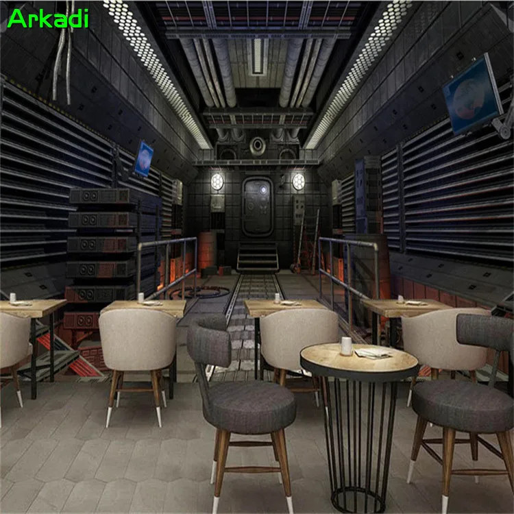 3D Кабина на Космически Кораб Творческа Вселена Тапети Персонално Интернет-Кафене Кафене Кино Декорация Игри Стая Фонови Картинки