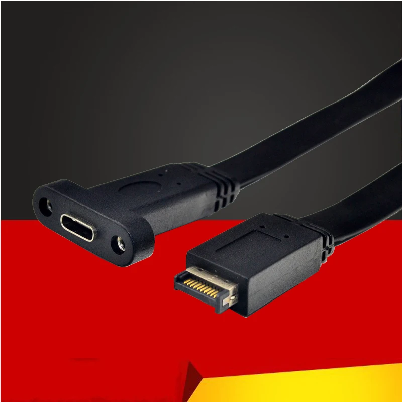 50 см USB 3.1 Преден Панел Заглавие Type-E към USB-C Тип C Жак-Изход Удължител за Кабел С Група За Закрепване на Панел Винтове НОВА