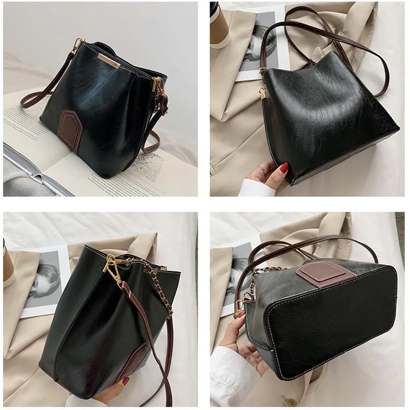 HISUELY Чанта-тоут с веригата, Bag-чанта, 2022, Модни Нова Висококачествена Дамска Дизайнерска чанта от Изкуствена кожа, Пътна чанта-Месинджър Q6 Изображение 4 