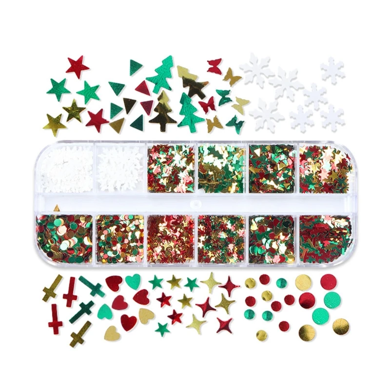 L5YA 1 Комплект Коледни Искри за Нокти, Декоративна Играчка за Деца и Възрастни с Коледен Дизайн, Премахва Натиска