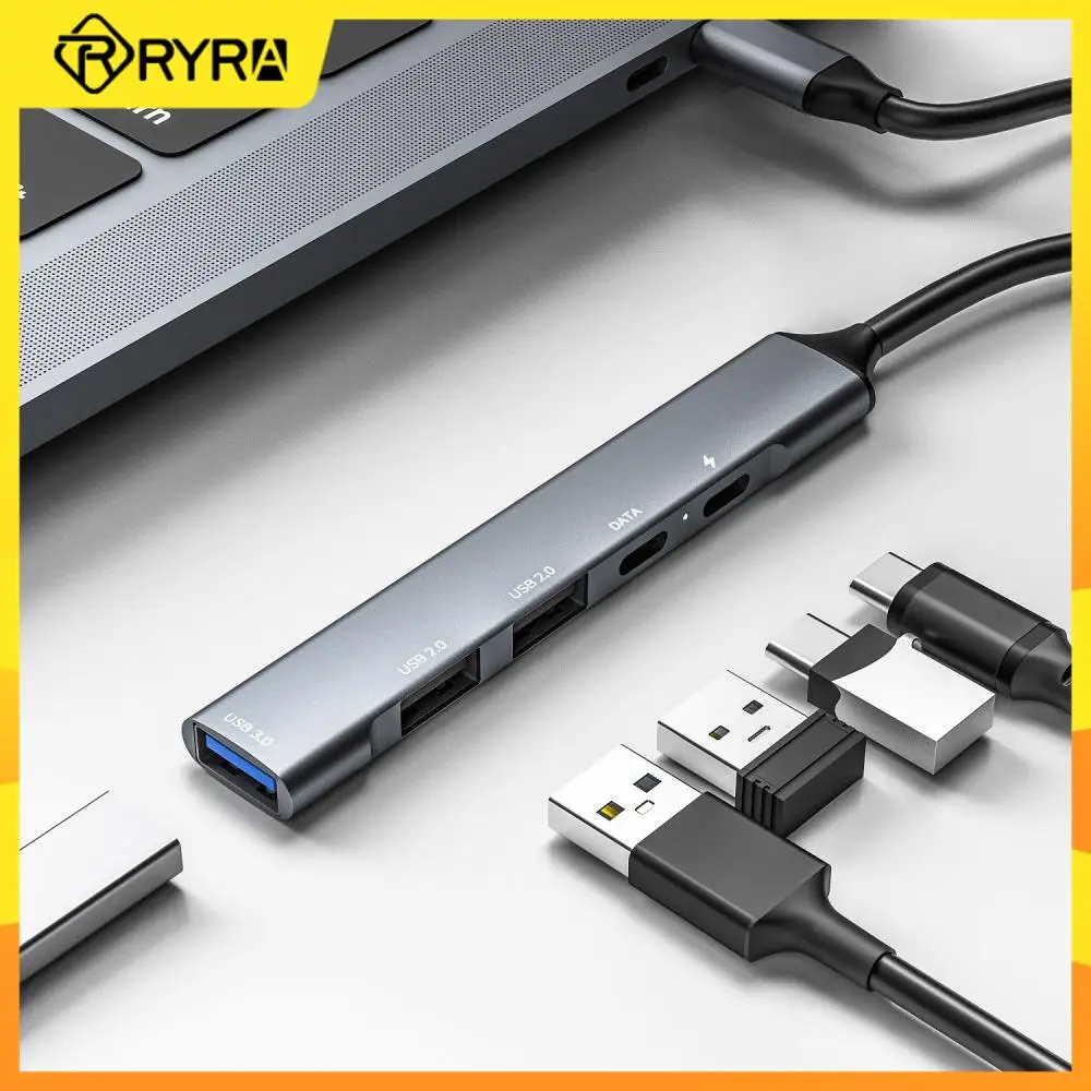 RYRA 5 в 1 USB 3.0 Type-C HUB 5 Пристанища Многофункционален Сплитер Адаптер Конвертор Подкрепа PD 65 W За Бързо Зареждане на Macbook