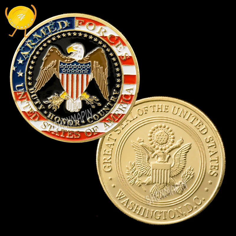 Възпоменателна монета на Въоръжените сили на САЩ Дълг на честта Монети на страната колекционерска стойност големия печат на САЩ, Вашингтон, Окръг Колумбия