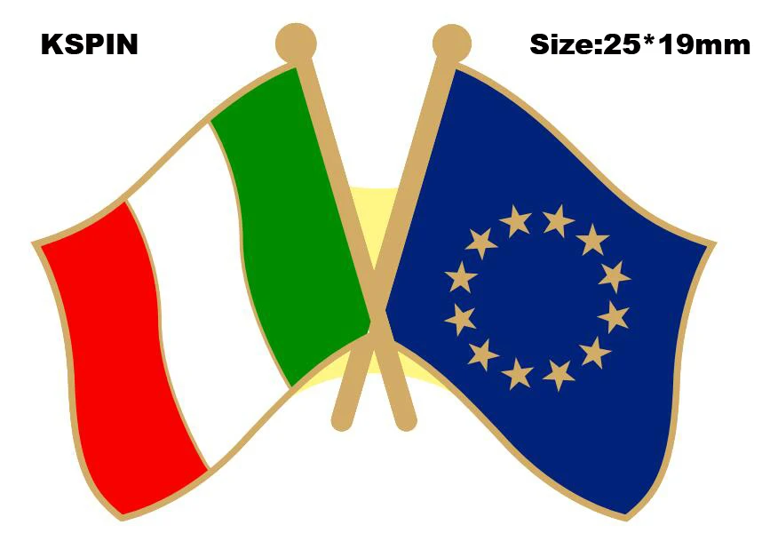 Жени за Лацкана Хартата за Приятелство Италия и Белгия Иконата на Хартата за Приятелство Иконата на Флага Изображение 1 