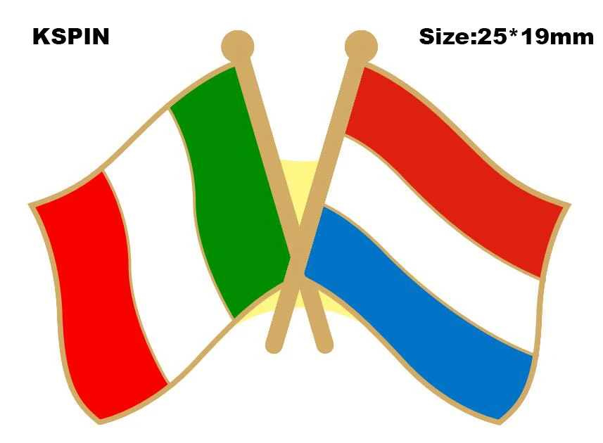 Жени за Лацкана Хартата за Приятелство Италия и Белгия Иконата на Хартата за Приятелство Иконата на Флага Изображение 5 