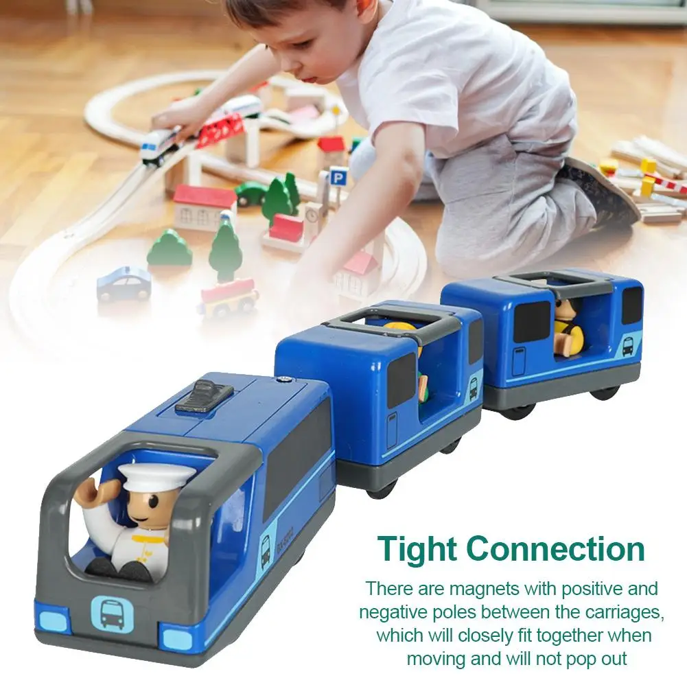 Жп Локомотив с Магнитно Свързване на Електрически Малък Влак на Магнитна Рельсовая Играчката е Съвместима с Дървена Пътека Подарък за Деца
