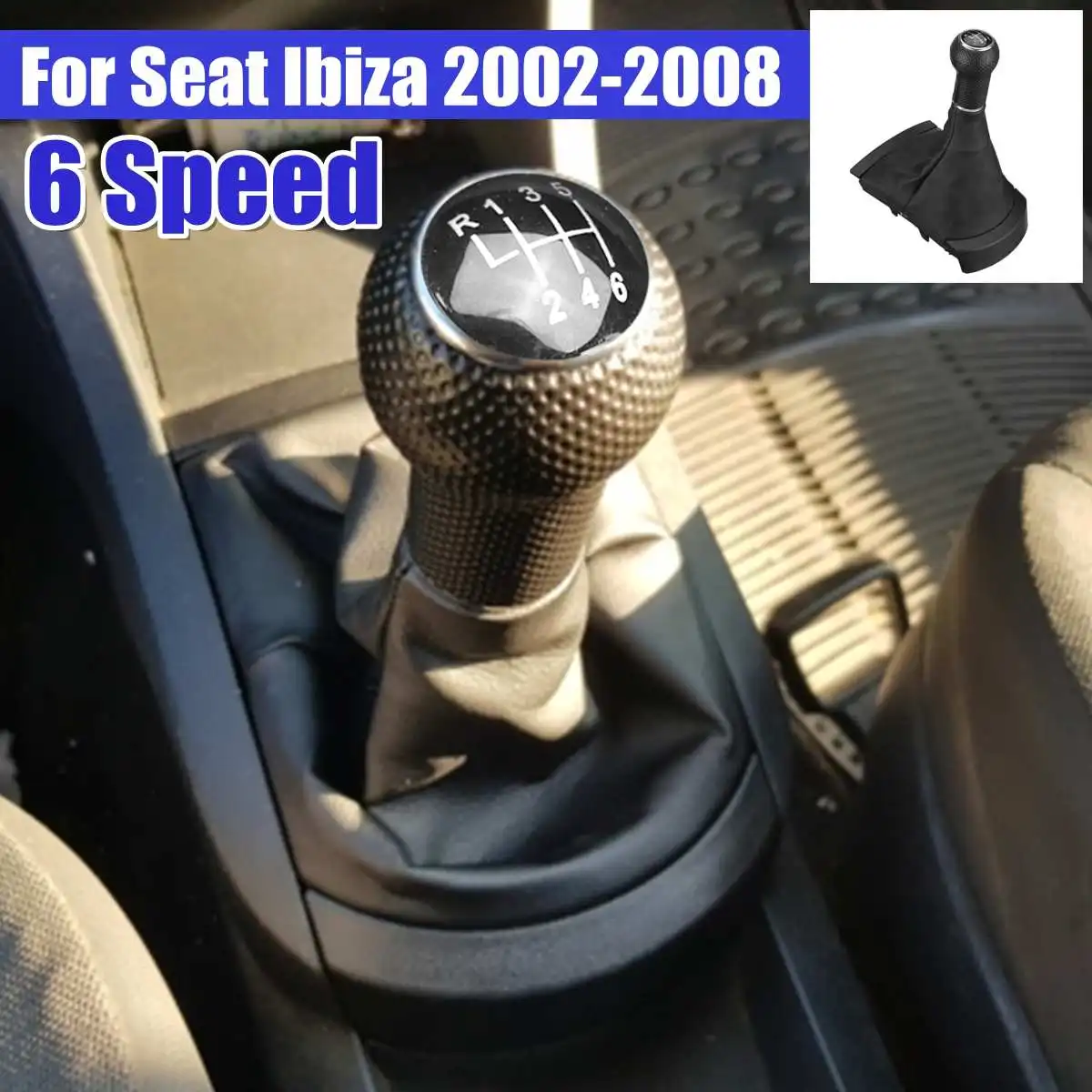 За SEAT Ibiza 2002-2008 5/6 Автомобили Дръжка на скоростния Лост за Превключване на Предавките Gaitor Обувки От Изкуствена Кожа Прахоустойчив Калъф Детайли на Интериора