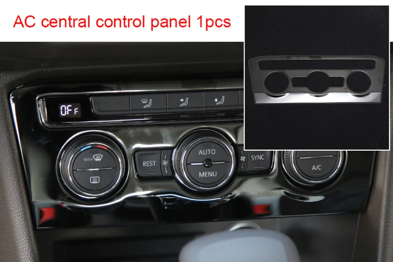 За Volkswagen Tiguan 2017-2019 Черен титан Авто интериор AC централна панел за управление на 1 бр.