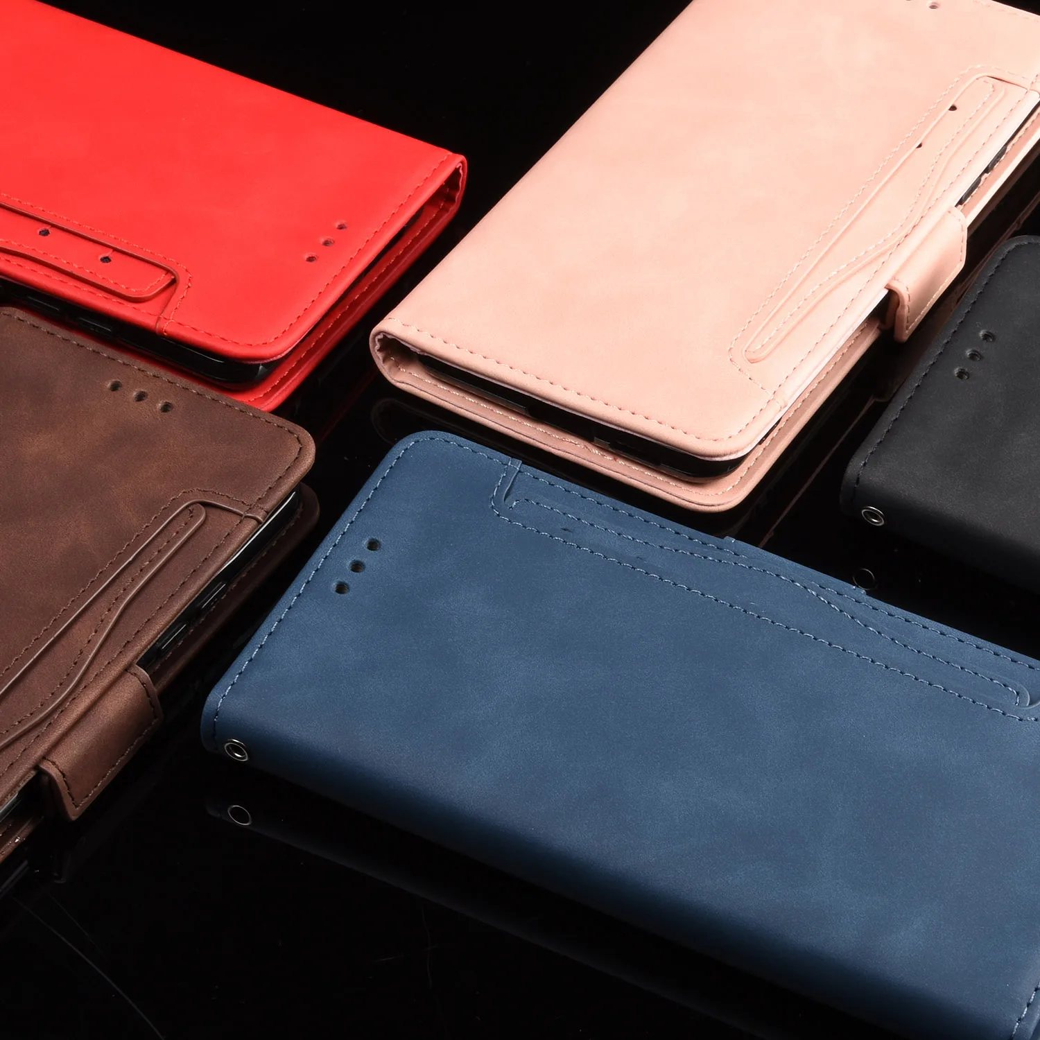За Xiaomi Redmi Note 9 5G Калъф премиум Кожен Портфейл Кожен Флип С няколко отделения за карти Калъф За Xiaomi Redmi Note 9 5G Калъф 6,53 