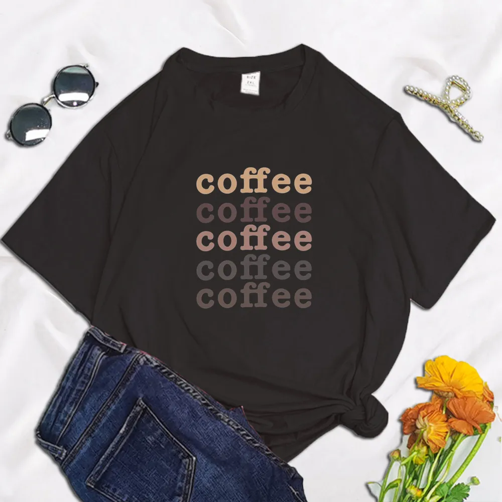 Кафе Тениска с Писмото Принтом на 90-те, най-Забавната Женска Тениска, Лятна Тениска с Кръгло деколте Y2K Harajuku е Забавна Реколта тениска, Графична Градинска Облекло