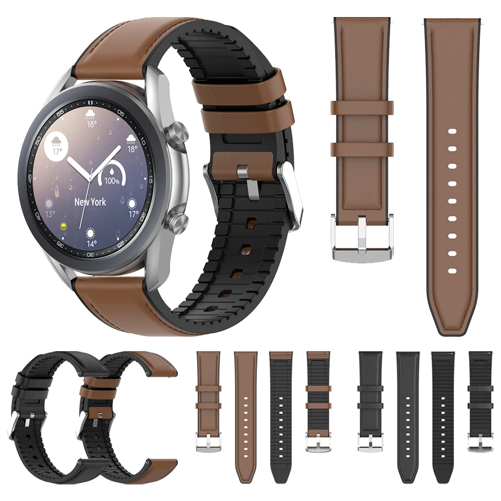 Кожена Каишка Силикон За Samsung Galaxy Watch 3 Watch3 45 мм 41 мм Група Gear S3/Active 2/Galaxy 46 мм Каишка За Часовник Гривна Каишка Изображение 0 