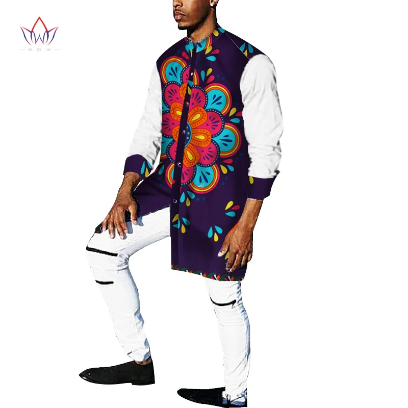 Мъжки Африкански Дрехи 2021 Есен Нова Мода Мъжка Тренч С Принтом на Африканския Восък Палто С Качулка Индивидуална традиционно облекло WYN161
