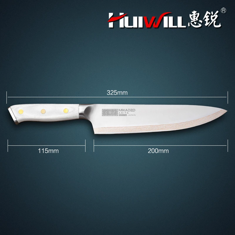 НОВОСТ! 21 слой Японски Медни Слоеве Дамасский кухненски нож от неръждаема стомана, 8 см за Нарязване на Месо готвач с ковано желязо с Бяла дръжка G10 Изображение 2 