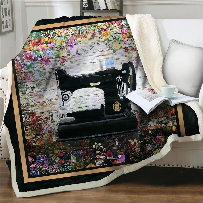 Наметала Одеяло пъстри цветя 3D Бархатное Плюшевое Одеяло Покривка за Деца Шерпа Одеяло Шевна машина Разтегателен Стеганое Одеяло Калъф за Пътуване