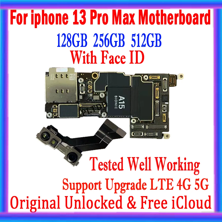 Няма Идентификация на сметката Оригинал За iPhone 13 Pro Max Поддръжка на дънната платка Актуализация 5G Разблокированная Безплатна Логическа такса iCloud С Face ID Board Изображение 0 