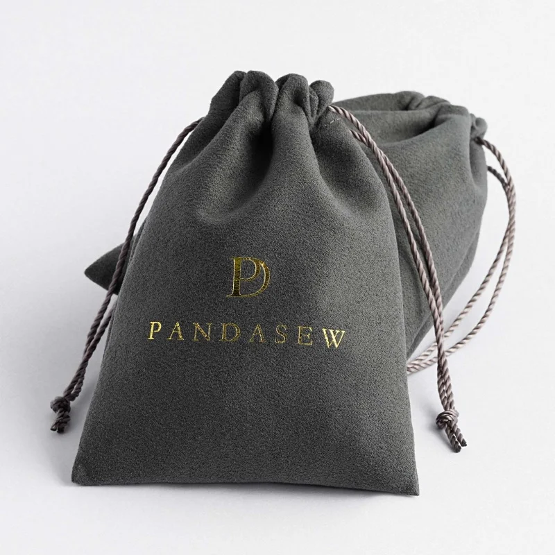 Обичай лого PandaSew публикува малка миниую чанта чантата drawstring велур, кадифе за бижута