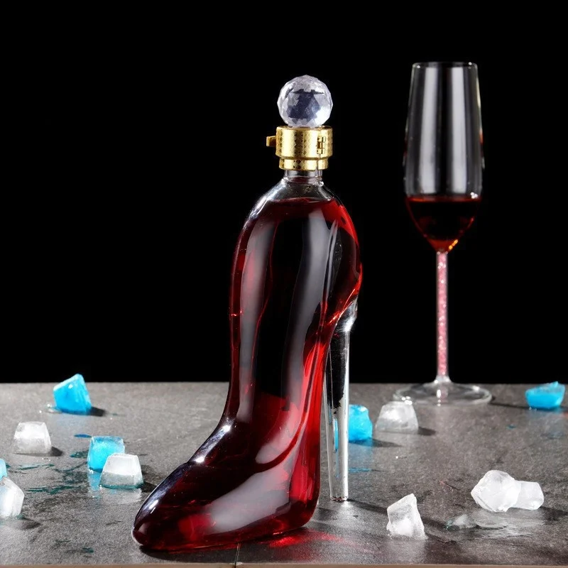 Обувки на висок ток балон вино в стъклена бутилка запечатани банка креативна празна бутилка пузырьковый жен-шен пузырьковое вино бутилка червено вино