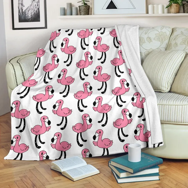 Одеяло с фламинго - Каре с фламинго - Флисовое одеяло с фламинго - Одеало за възрастни с фламинго - Детско одеало с фламинго
