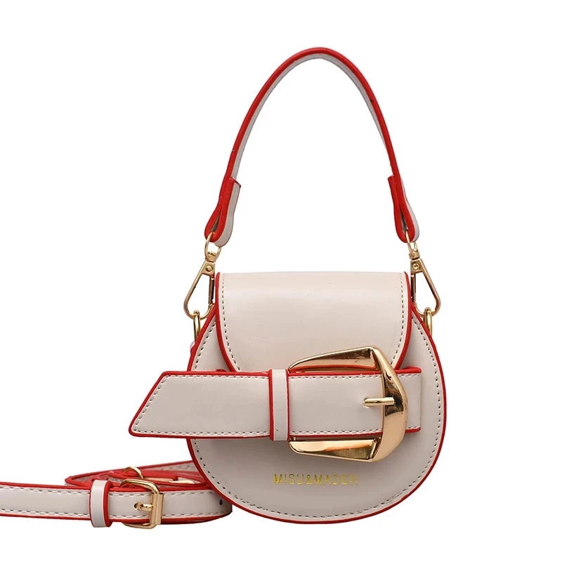 Однотонная Мини чанта-тоут, Седельная чанта 2021, Лятна Нова Висококачествена Дамска Дизайнерска чанта от Изкуствена Кожа, Пътна чанта-месинджър на рамото Изображение 5 