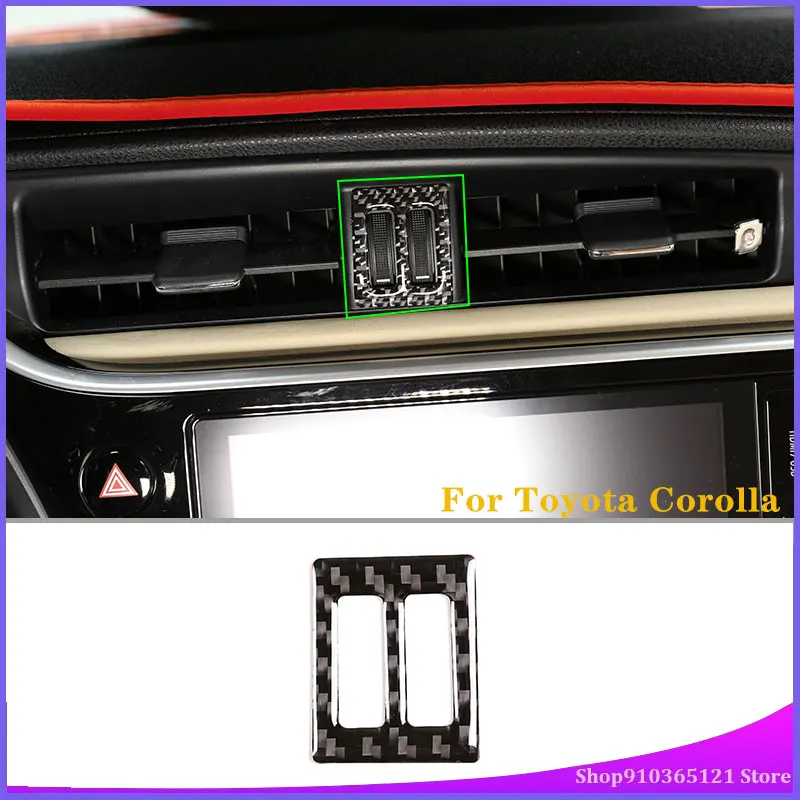 Стикер От настоящето въглеродни влакна (Мека) С Автоматично Центъра на горивото На Изхода на Въздуха За 2014-2018 Toyota Corolla Автомобилни Външни Аксесоари 1 Комплект Изображение 0 