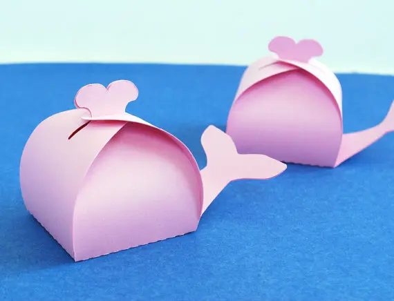 прекрасна 3D Розов кит морски Сватбен Подарък Кутия Шоколадови Бонбони, подаръчни Сувенири притежателите coockies осъществяване инструменти