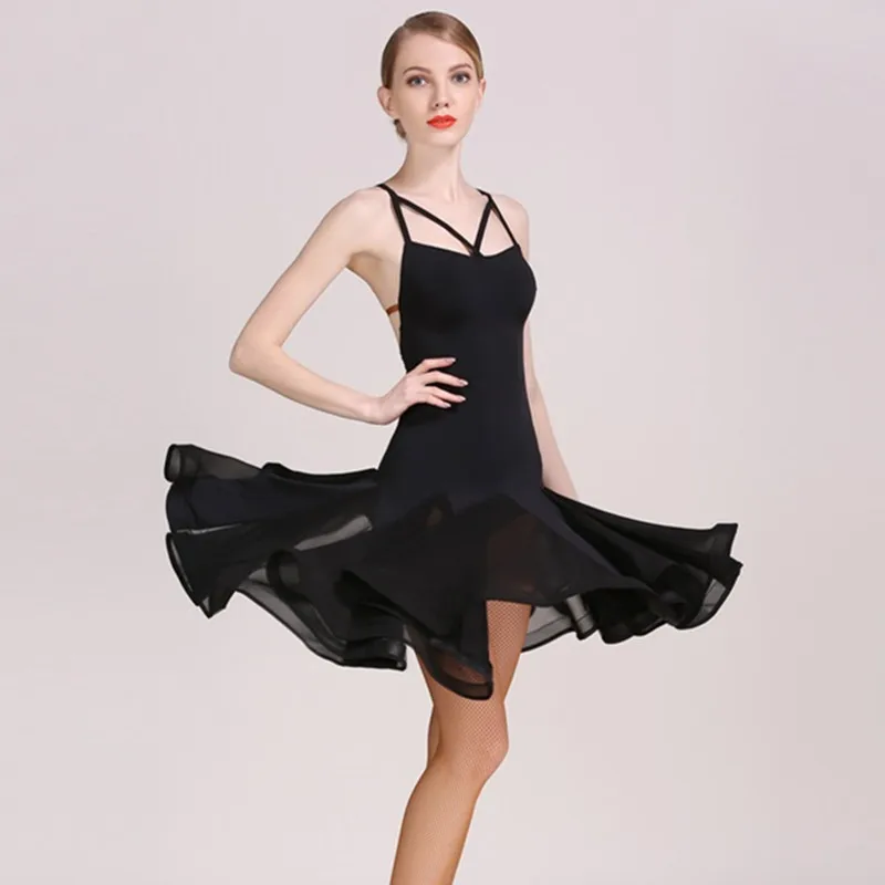 сексуалното латинско рокля, костюм за самба, танцови, женствена рокля за салса танци, танцови, женствена рокля за салса, черна рокля, женски танцов костюм